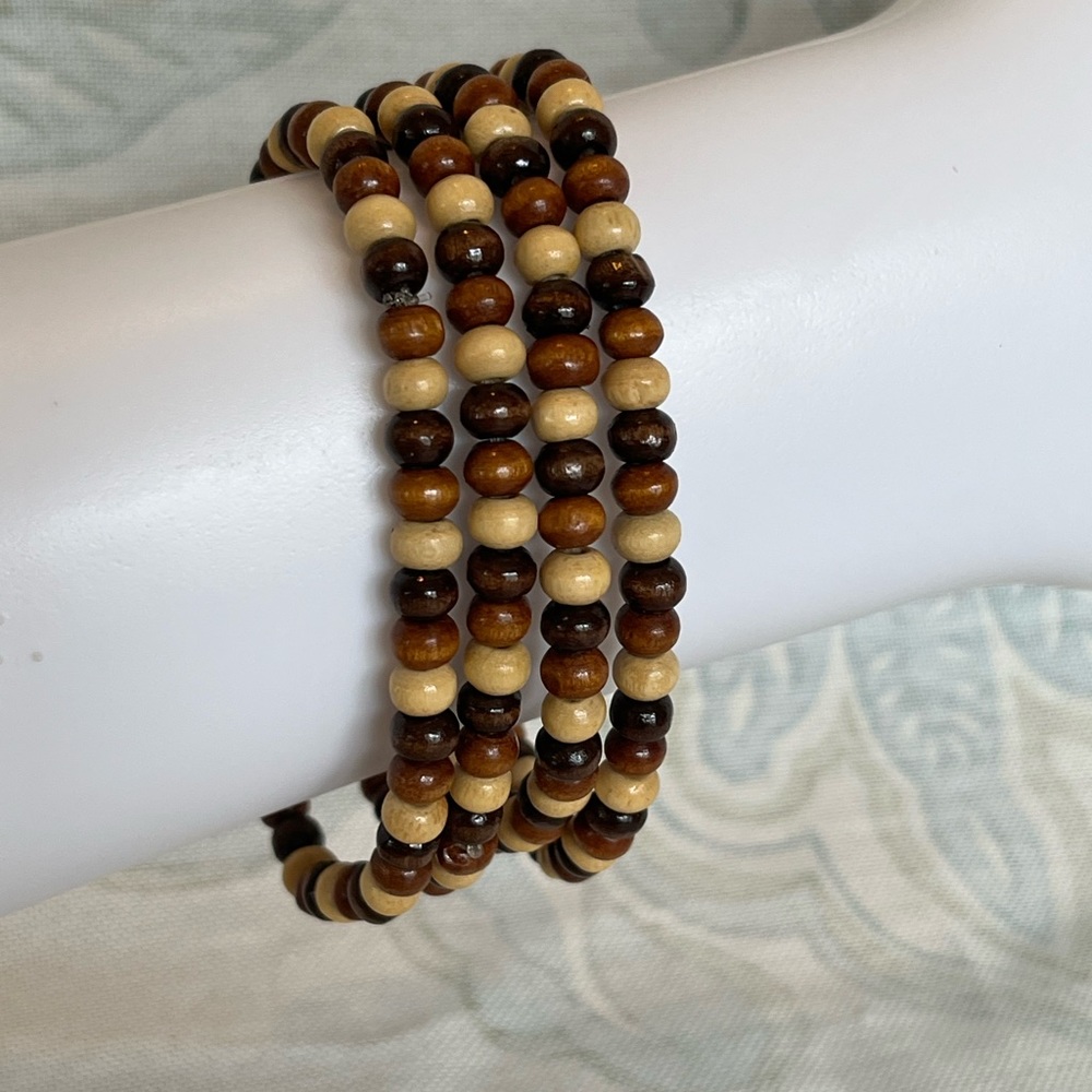 Boho Wooden Bracelets tricolor Set